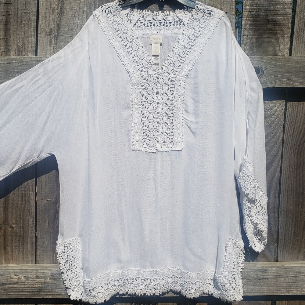 Chico's Size 2 White Top